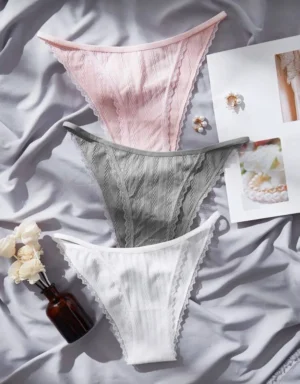 Women’s tie dye knitted lace bikini panties set, multicolored, casual and stylish