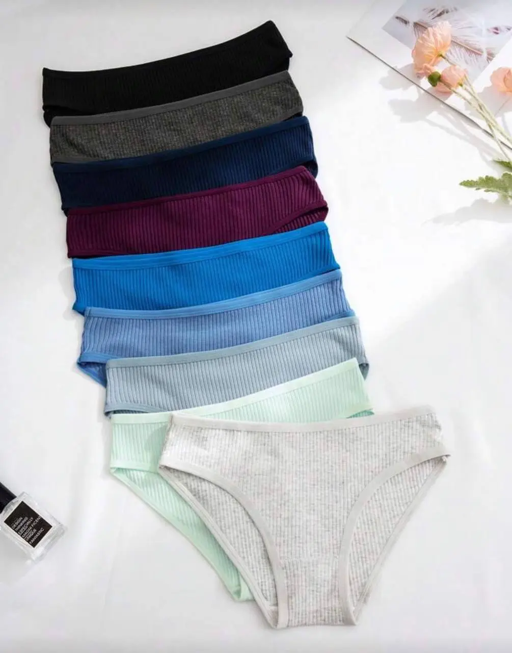 Shien 9pcs Women’s Solid Color Stylish Comfortable Panties Pack - Image 2