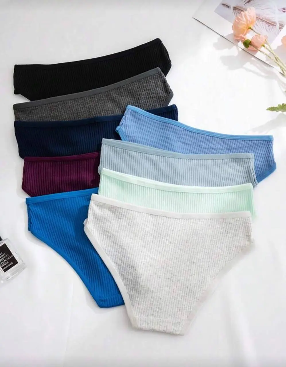 Shien 9pcs Women’s Solid Color Stylish Comfortable Panties Pack - Image 3